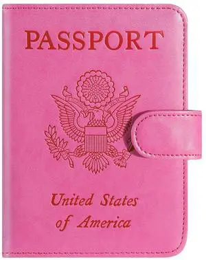 Passport Holder Cover Wallet RFID Blocking Leather Card Case Travel Accessories for Women Men (Pink) Passport Holder Cover Wallet RFID Blocking Leather Card Case Travel Accessories for Women Men (Pink)