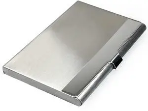 Business Card Holder, for Men and Women, Slim Minimalist Design Case, Stainless Steel Metal, Fits 18 Business Cards in Pocket Business Card Holder, for Men and Women, Slim Minimalist Design Case, Stainless Steel Metal, Fits 18 Business Cards in Pocket