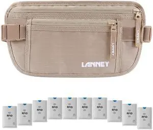 Money Belt for Travel, Slim RFID Blocking Women and Men Hidden Travel Pouch Under Clothes, Passport Holder Protect Cash Credit Card with 10 RFID Sleeves Money Belt for Travel, Slim RFID Blocking Women and Men Hidden Travel Pouch Under Clothes, Passport Holder Protect Cash Credit Card with 10 RFID Sleeves