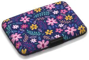 Credit Card Holder Small, Cute Floral Flowers RFID Blocking Wallet Business Travel Metal Slim Mini Aluminum Hard Case for Women Men Credit Card Holder Small, Cute Floral Flowers RFID Blocking Wallet Business Travel Metal Slim Mini Aluminum Hard Case for Women Men