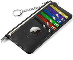 RFID Blocking Slim Credit Card Holder Wallet with Zipper Money Pocket & Keychain, Slim Airtag Wallet for Men Women RFID Blocking Slim Credit Card Holder Wallet with Zipper Money Pocket & Keychain, Slim Airtag Wallet for Men Women
