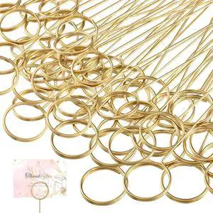 30 Pcs Floral Card Holder Pick Metal Wire Flower Place Card Stick 13.4 in Picture Photo Memo Holder Round Floral Gift Stick Clip for Centerpiece Table Wedding Baby Shower Party Favor (Gold) 30 Pcs Floral Card Holder Pick Metal Wire Flower Place Card Stick 13.4 in Picture Photo Memo Holder Round Floral Gift Stick Clip for Centerpiece Table Wedding Baby Shower Party Favor (Gold)