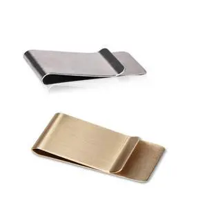 Small Pack of 2 Silver & Gold Men's Slim Money Clip Stainless Steel Credit Card Holder Pocket Cash Wallet (Silver + Golden) Small Pack of 2 Silver & Gold Men's Slim Money Clip Stainless Steel Credit Card Holder Pocket Cash Wallet (Silver + Golden)