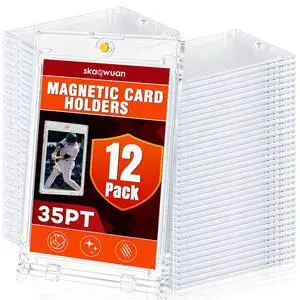 12ct Magnetic Card Holder 35pt, One Touch Card Case with UV Protection & Waterproof Hard Shell, Display Protector for Trading Cards, Sports Cards, Baseball, Football, Game Cards 12ct Magnetic Card Holder 35pt, One Touch Card Case with UV Protection & Waterproof Hard Shell, Display Protector for Trading Cards, Sports Cards, Baseball, Football, Game Cards