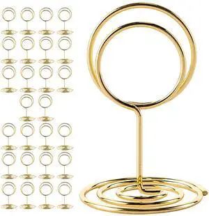 26 Pieces Gold Table Number Holders - Place Card Holders & Table Number Stands for Wedding Decor, Centerpieces for Tables, Multi-Use Card Holders for Parties/Birthdays/Restaurants 26 Pieces Gold Table Number Holders - Place Card Holders & Table Number Stands for Wedding Decor, Centerpieces for Tables, Multi-Use Card Holders for Parties/Birthdays/Restaurants
