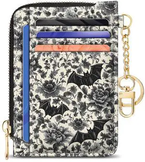 Slim Wallet Credit Card Holder Women, Goth Bat Rfid Blocking Small Card Case, Keychain Thin Pocket Curved Zipper Wallet, Travel Card Holder PU Leather ID Window, Ladies Female Gifts Slim Wallet Credit Card Holder Women, Goth Bat Rfid Blocking Small Card Case, Keychain Thin Pocket Curved Zipper Wallet, Travel Card Holder PU Leather ID Window, Ladies Female Gifts