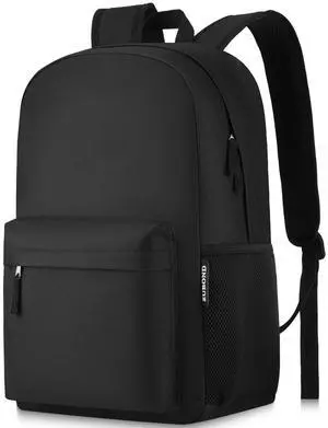 Unisex Black Backpack for School & Travel - Lightweight Laptop Backpack Fits 15.6 Inch Notebook, Water Bottle Pocket - Ideal for Teens, College Students, Adults Unisex Black Backpack for School & Travel - Lightweight Laptop Backpack Fits 15.6 Inch Notebook, Water Bottle Pocket - Ideal for Teens, College Students, Adults