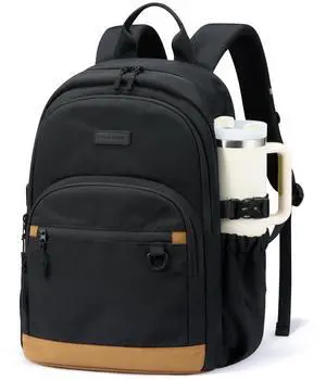 Travel Laptop Backpack, Waterproof Carry On Backpack for Women Men, 15.6 Inch Computer Bag, Large College School Bookbag with Luggage Sleeve, Chest Strap & Water Bottle Pocket Travel Laptop Backpack, Waterproof Carry On Backpack for Women Men, 15.6 Inch Computer Bag, Large College School Bookbag with Luggage Sleeve, Chest Strap & Water Bottle Pocket