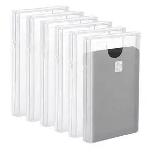 6 Pack Small Plastic Storage Containers Box, Plastic Business Name Card Holder, Slim Portable Clear Business Card Case for Men & Women, Clear Pocket Credit Card Case (3.9 x 2.5 x 0.4 inches) 6 Pack Small Plastic Storage Containers Box, Plastic Business Name Card Holder, Slim Portable Clear Business Card Case for Men & Women, Clear Pocket Credit Card Case (3.9 x 2.5 x 0.4 inches)