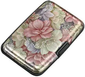 Mini RFID Aluminum Wallet Credit Cards Holder Business Card Case Metal ID Case for Men WomenHappy Flower Mini RFID Aluminum Wallet Credit Cards Holder Business Card Case Metal ID Case for Men WomenHappy Flower