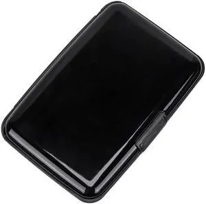 Mini RFID Aluminum Wallet Credit Cards Holder Business Card Case Metal ID Case for Men Women (Black) Mini RFID Aluminum Wallet Credit Cards Holder Business Card Case Metal ID Case for Men Women (Black)