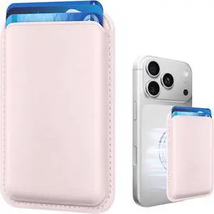 KRTALS Magnetic Wallet Cell Phone Card Holder for Phone Case, Stronger Magnetic RFID Leather Phone Wallet Stick on Series of iPhone 12/13/14/15/16/17 and Pro/Promax, Light Pink KRTALS Magnetic Wallet Cell Phone Card Holder for Phone Case, Stronger Magnetic RFID Leather Phone Wallet Stick on Series of iPhone 12/13/14/15/16/17 and Pro/Promax, Light Pink