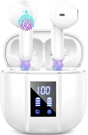 Wireless Earbud, Bluetooth 5.3 Headphones in Ear Stereo Bluetooth Earbuds Built in Mic, Wireless Earphones with LED Power Display and USB-C Charging, Mini Earbud with IP7 Wireless Earbud, Bluetooth 5.3 Headphones in Ear Stereo Bluetooth Earbuds Built in Mic, Wireless Earphones with LED Power Display and USB-C Charging, Mini Earbud with IP7