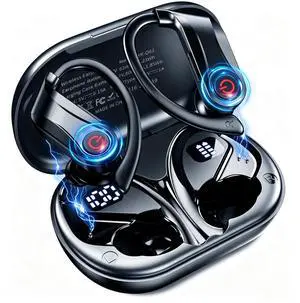 2026 Wireless Headphones 120Hrs Bluetooth 6.1 Earbuds Sports Earhooks with Fast Charging Case, Dual LED Display Earphones ENC Mic with Easy Button, IPX7 Waterproof Earbud for Gym/Running/Workout 2026 Wireless Headphones 120Hrs Bluetooth 6.1 Earbuds Sports Earhooks with Fast Charging Case, Dual LED Display Earphones ENC Mic with Easy Button, IPX7 Waterproof Earbud for Gym/Running/Workout