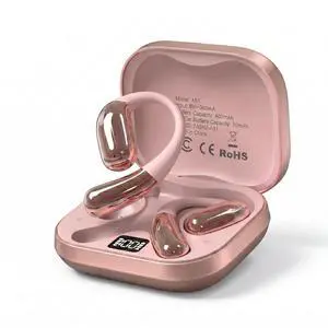 Open Ear Headphones, Wireless Headphones with Smart Digital Display & Mic, Open Ear Earbuds 35H Playtime, Sweat Resistant & Waterproof, Secure Comfortable Fit - Running, Sport, Daily (Rose Gold) Open Ear Headphones, Wireless Headphones with Smart Digital Display & Mic, Open Ear Earbuds 35H Playtime, Sweat Resistant & Waterproof, Secure Comfortable Fit - Running, Sport, Daily (Rose Gold)