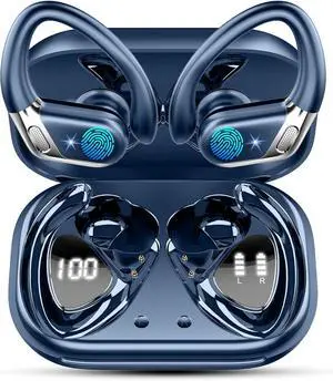 Wireless Earbuds 2026, Bluetooth 5.4 Headphones Sport, 50H Deep Bass Sound Over Ear Buds with 4 ENC Noise Cancelling Mic, Dual LED Display, IP7 Waterproof Earphones with Earhook for Running/Gym Wireless Earbuds 2026, Bluetooth 5.4 Headphones Sport, 50H Deep Bass Sound Over Ear Buds with 4 ENC Noise Cancelling Mic, Dual LED Display, IP7 Waterproof Earphones with Earhook for Running/Gym