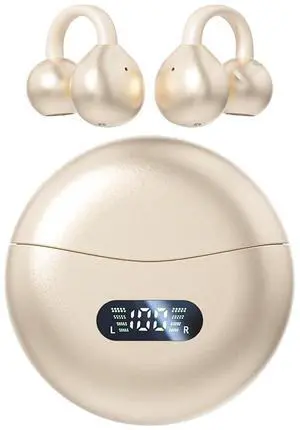 Clip-on Earbuds,Open Ear Earbuds Wireless Bluetooth 5.4, Lightweight Open Ear Headphones with C-Shaped Bridge,Slim Hook,60H Battery,Waterproof,for Glasses Wearers and Workouts (Off White) Clip-on Earbuds,Open Ear Earbuds Wireless Bluetooth 5.4, Lightweight Open Ear Headphones with C-Shaped Bridge,Slim Hook,60H Battery,Waterproof,for Glasses Wearers and Workouts (Off White)