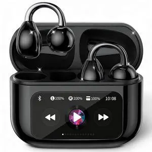 M100 Clip On Earbuds with Touchscreen Case , Wireless Open Ear Headphones for Glasses Small Ears,50h Battery LifeLightweight 4.1g, Bluetooth 6.0 , IPX7 Waterproof , Earbuds for Running work out,black M100 Clip On Earbuds with Touchscreen Case , Wireless Open Ear Headphones for Glasses Small Ears,50h Battery LifeLightweight 4.1g, Bluetooth 6.0 , IPX7 Waterproof , Earbuds for Running work out,black