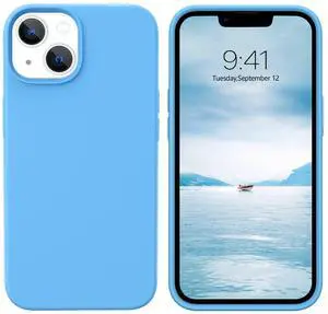 Compatible with iPhone 13 Case 6.1 Inch Liquid Silicone Soft Gel Rubber Slim Thin Microfiber Lining Cushion Texture Cover Shockproof Protective Phone Case for iPhone 13, Blue Compatible with iPhone 13 Case 6.1 Inch Liquid Silicone Soft Gel Rubber Slim Thin Microfiber Lining Cushion Texture Cover Shockproof Protective Phone Case for iPhone 13, Blue