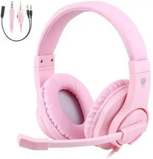 Kids Headphones for Online School, Children, Teens, Boys, Girls, 3.5mm Stereo Over-Ear Gaming Headphone with Microphone and Volume Control for PS4, PS5, New Xbox OnePink Kids Headphones for Online School, Children, Teens, Boys, Girls, 3.5mm Stereo Over-Ear Gaming Headphone with Microphone and Volume Control for PS4, PS5, New Xbox OnePink