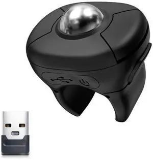 Rechargeable Wireless Dual-Mode Ring Mouse can be Switched to Function as a PowerPoint and Keynote Presentation Remote, and is Compatible with Both PC and Mac Desktop and Laptop Computers. Rechargeable Wireless Dual-Mode Ring Mouse can be Switched to Function as a PowerPoint and Keynote Presentation Remote, and is Compatible with Both PC and Mac Desktop and Laptop Computers.