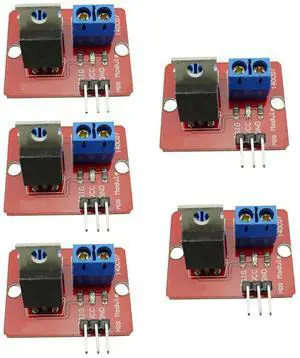 5PCS 3.3V/5V IRF520 Driver Module MOSFET Driver Modules MOS Tube Field Effect Transistor Microcontroller Driving Boards PWM Adjustment PWM Output 0-24V 5PCS 3.3V/5V IRF520 Driver Module MOSFET Driver Modules MOS Tube Field Effect Transistor Microcontroller Driving Boards PWM Adjustment PWM Output 0-24V
