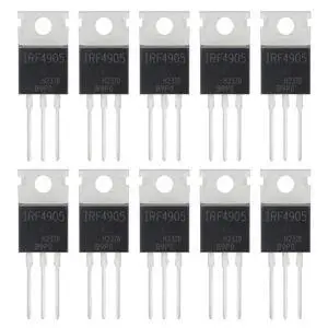 IRF4905 IRF4905P MOSFET Transistors 55V 74A IRF4905PBF P-Channel Power Mosfets Transistor 55 Volt 74 Amp TO-220 (Pack of 10Pcs) IRF4905 IRF4905P MOSFET Transistors 55V 74A IRF4905PBF P-Channel Power Mosfets Transistor 55 Volt 74 Amp TO-220 (Pack of 10Pcs)