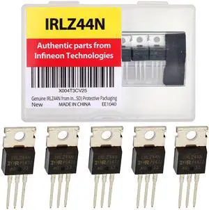 Genuine Infineon Technologies 0.022 RDS(ON) 47A 55V IRLZ44NPBF Pack of 5pcs in (ESD) Logic Level Mosfet Protective Packaging TO-220 Gate-Source Threshold Voltage 1.0V to 2.0V. Genuine Infineon Technologies 0.022 RDS(ON) 47A 55V IRLZ44NPBF Pack of 5pcs in (ESD) Logic Level Mosfet Protective Packaging TO-220 Gate-Source Threshold Voltage 1.0V to 2.0V.