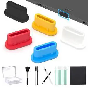 25 PCS 5 Colors USB-C Dust Plugs,Silicone Type-C Port Cover,Charging Port Protector with Cleaning Kit,Compatible with Smartphones,Tablets and Type-C Devices 25 PCS 5 Colors USB-C Dust Plugs,Silicone Type-C Port Cover,Charging Port Protector with Cleaning Kit,Compatible with Smartphones,Tablets and Type-C Devices