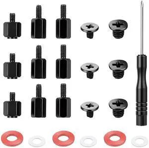 34 Pcs M.2 SSD Mounting Screws Kit, NVMe Screws with Screwdriver, M2 Standoffs for Universal Motherboard, PC Repair & DIY Laptop Computer Screw, Hardware Replacement Set (Black) 34 Pcs M.2 SSD Mounting Screws Kit, NVMe Screws with Screwdriver, M2 Standoffs for Universal Motherboard, PC Repair & DIY Laptop Computer Screw, Hardware Replacement Set (Black)