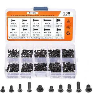 Black 500Pcs Carbon Steel M2 Screws Kit,M2.5 Screws,M3 Small Screws Black 500Pcs Carbon Steel M2 Screws Kit,M2.5 Screws,M3 Small Screws