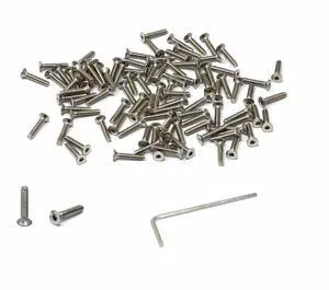100 Pcs M2 x 10mm Thread Pitch 0.4 mm Stainless Steel 304 Hex Socket Flat Head Cap Screws Bolts Kit 100 Pcs M2 x 10mm Thread Pitch 0.4 mm Stainless Steel 304 Hex Socket Flat Head Cap Screws Bolts Kit
