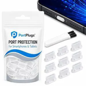 USB C Dust Plugs Keep Charging Ports Clean for iPhone 15 16 17, Kindle, Samsung, Pixel, MacBook and Android Devices | 10 Pack Port Cover Set with Cleaning Brush (Clear) USB C Dust Plugs Keep Charging Ports Clean for iPhone 15 16 17, Kindle, Samsung, Pixel, MacBook and Android Devices | 10 Pack Port Cover Set with Cleaning Brush (Clear)