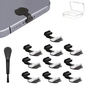 USB C Dust Plug 10 Pack USB Type C Anti Dust Cover USB C Dust Caps Port Anti-Lost Charging Port Protectors for Tablets iPhone 17/16/15 Plus Pro Max Samsung (TypeC dust Cover/Black) USB C Dust Plug 10 Pack USB Type C Anti Dust Cover USB C Dust Caps Port Anti-Lost Charging Port Protectors for Tablets iPhone 17/16/15 Plus Pro Max Samsung (TypeC dust Cover/Black)