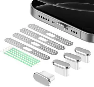 USB C Dust Plug, 4 Pack USB C Port Cover Type C Plug Cover with Speaker Dust Cover Compatible with 16, 15 (Pro, Plus, Pro Max), iPhone 17 USB C Charging Port Plug Cap USB C Dust Plug, 4 Pack USB C Port Cover Type C Plug Cover with Speaker Dust Cover Compatible with 16, 15 (Pro, Plus, Pro Max), iPhone 17 USB C Charging Port Plug Cap