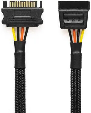 15-Pin SATA Power Extension Cable - 12-inch (30cm), Black Sleeved - SSD, HDD SATA Extension for ATX Power Supplies 15-Pin SATA Power Extension Cable - 12-inch (30cm), Black Sleeved - SSD, HDD SATA Extension for ATX Power Supplies