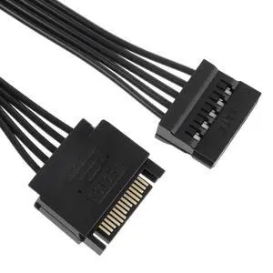 15 Pin SATA Power Extension Cable, SATA Male to Female Power Splitter 12.6 Inch SATA-Power Adapter Extension Cable for Home Office, Black 15 Pin SATA Power Extension Cable, SATA Male to Female Power Splitter 12.6 Inch SATA-Power Adapter Extension Cable for Home Office, Black