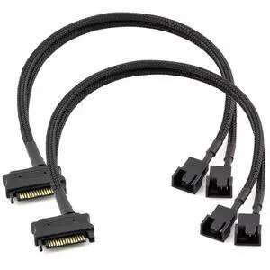 2pcs 12V PC Case Fan Power Adapter Cable, SATA to 2 Way 3 Pin / 4 Pin PMW, 3-Pin or 4-Pin (PWM Connector) to 15 Pin SATA Computer Cooler Cooling Fan Power Cable 2pcs 12V PC Case Fan Power Adapter Cable, SATA to 2 Way 3 Pin / 4 Pin PMW, 3-Pin or 4-Pin (PWM Connector) to 15 Pin SATA Computer Cooler Cooling Fan Power Cable