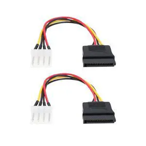 2Pcs 15 Pin SATA Male to 4 Pin PWM 83918 Floppy Power Connector Cable 20AWG 15CM Compatible with SATA Hard Drives 2Pcs 15 Pin SATA Male to 4 Pin PWM 83918 Floppy Power Connector Cable 20AWG 15CM Compatible with SATA Hard Drives