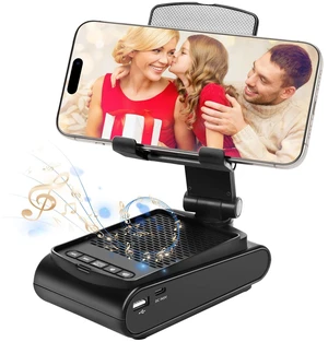 Multi-Angle Adjustable Mobile Phone Holder with Built-in Bluetooth Speaker, Suitable for Home and Outdoor use, Easy to Carry, with Non-Slip Base, a Unique Birthday Gift for Boys or Husband Multi-Angle Adjustable Mobile Phone Holder with Built-in Bluetooth Speaker, Suitable for Home and Outdoor use, Easy to Carry, with Non-Slip Base, a Unique Birthday Gift for Boys or Husband