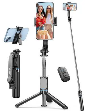 Selfie Stick, 41'' Extendable Phone Tripod Stand with Phone Holder & Detachable Remote, 360° Rotation Selfie Stick Tripod for Cell Phone Compatible with iPhone, Android, Samsung Selfie Stick, 41'' Extendable Phone Tripod Stand with Phone Holder & Detachable Remote, 360° Rotation Selfie Stick Tripod for Cell Phone Compatible with iPhone, Android, Samsung