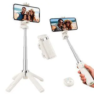 Mini Selfie Stick Tripod, 4" Pocket-Sized Selfie Stick with Bluetooth Remote, 4-Leg Reinforced Stand, 360° Rotation, 3.8 oz Lightweight for iPhone/Android, Ideal for Travel/Live Stream/Vlog Mini Selfie Stick Tripod, 4" Pocket-Sized Selfie Stick with Bluetooth Remote, 4-Leg Reinforced Stand, 360° Rotation, 3.8 oz Lightweight for iPhone/Android, Ideal for Travel/Live Stream/Vlog