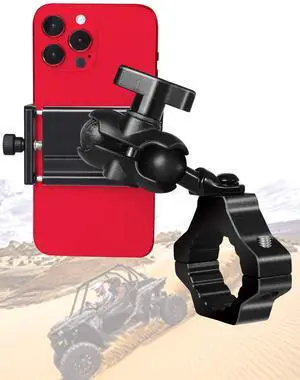 UTV Phone Holder, SXS Phone Holder Mount on 1.75"-2" Roll Cage Bar, Fits 4.7"-7.8" Smart Devices. Stable and Strong Design for UTV ATV and SXS. Free View of Portrait and Landscape UTV Phone Holder, SXS Phone Holder Mount on 1.75"-2" Roll Cage Bar, Fits 4.7"-7.8" Smart Devices. Stable and Strong Design for UTV ATV and SXS. Free View of Portrait and Landscape