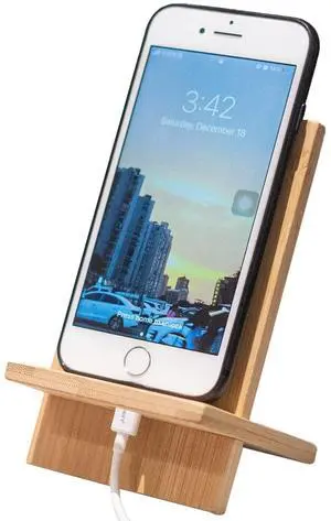 Bamboo Phone Stand Holder Adjustable Folding Phone Stand with Chargeable Hole for Desk Bamboo Phone Stand Holder Adjustable Folding Phone Stand with Chargeable Hole for Desk