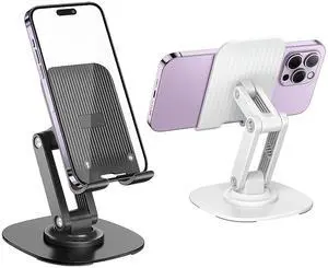2 Pack Adjustable Phone Stand, Black + White 2 Pack Adjustable Phone Stand, Black + White