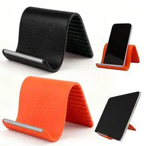 2 Pack Adjustable Foldable Silicone Phone Stand, Universal Bendable Cell Phone Tablet Holder, Portable Anti-Slip Desk Bed Phone Mount for Travel Home Office(Orange/Black) 2 Pack Adjustable Foldable Silicone Phone Stand, Universal Bendable Cell Phone Tablet Holder, Portable Anti-Slip Desk Bed Phone Mount for Travel Home Office(Orange/Black)
