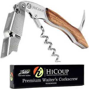 Wine Opener - Professional Corkscrews for Wine Bottles w/Foil Cutter and Cap Remover - Manual Wine Key for Servers, Waiters, Bartenders and Home Use - Classic Rosewood Wine Opener - Professional Corkscrews for Wine Bottles w/Foil Cutter and Cap Remover - Manual Wine Key for Servers, Waiters, Bartenders and Home Use - Classic Rosewood