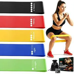 Loop Resistance Bands for Working Out Set of 5, Resistance Loop Bands for Exercise Stretching Strength Training, Home Gym Equipment Pilates Yoga Leg Glute Arm Workout Kit for Women Men Loop Resistance Bands for Working Out Set of 5, Resistance Loop Bands for Exercise Stretching Strength Training, Home Gym Equipment Pilates Yoga Leg Glute Arm Workout Kit for Women Men