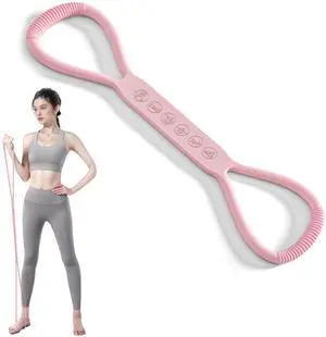 Figure 8 Resistance Bands with Handles 15LB Exercise Band Stretch Bands for Yoga arm Chest and Shoulder Stretch Resistance Band for Women - Pink Figure 8 Resistance Bands with Handles 15LB Exercise Band Stretch Bands for Yoga arm Chest and Shoulder Stretch Resistance Band for Women - Pink