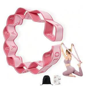 Fitness Exercise Bands with 10 Loops, Number Stretch Resistance Bands with Clear Markings, Elastic Stretching Strap for Yoga Pilates Dance Leg Training,Home Gym Workout Accessory for Men or Women-Pink Fitness Exercise Bands with 10 Loops, Number Stretch Resistance Bands with Clear Markings, Elastic Stretching Strap for Yoga Pilates Dance Leg Training,Home Gym Workout Accessory for Men or Women-Pink